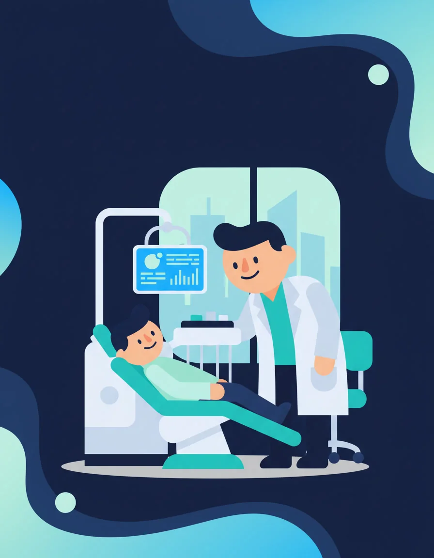Illustration d'un praticien et d'un patient au fauteuil